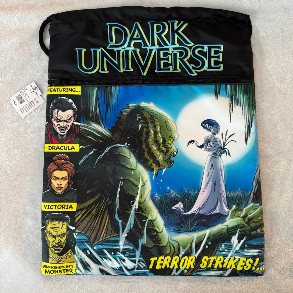 Universal Studios EPIC Dark Universe Monsters Cinch Bag Dracula Frankenstein NWT